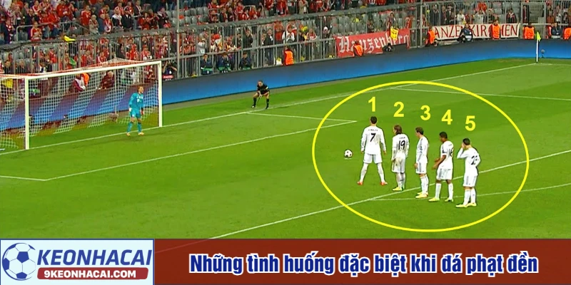 Những tình huống đặc biệt khi đá phạt đền