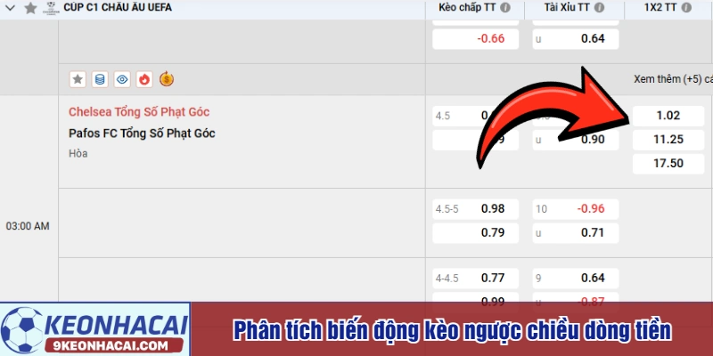 Phân tích biến động kèo ngược chiều dòng tiền
